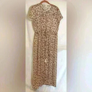 DR2 Sheer Long Maxi Flowered Dress (Size Small)